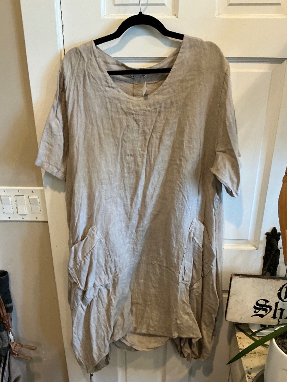 New Collection linen tunic top or dress with ruching ties! Very nice! OSFM